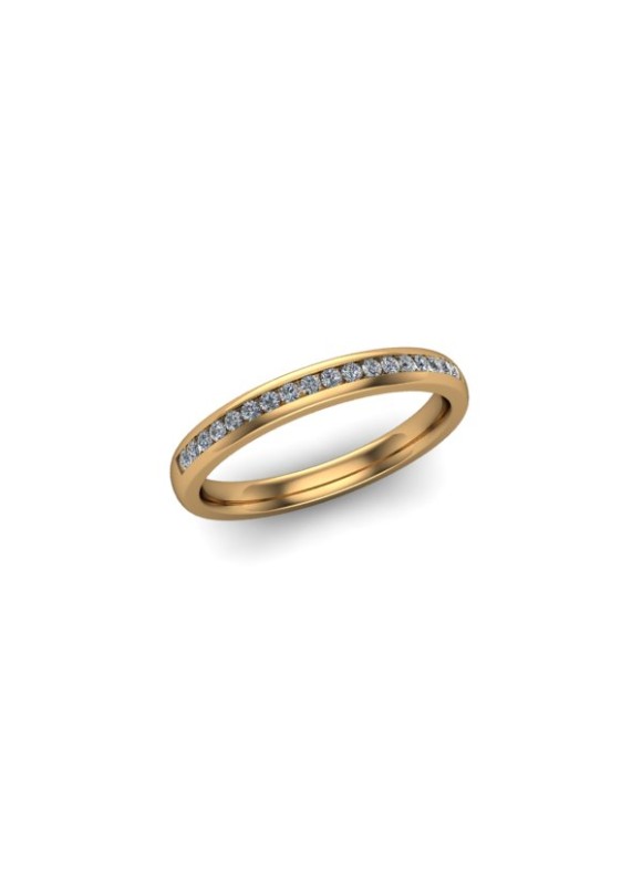 Aisha - Ladies 9ct Yellow Gold 0.15ct Diamond Wedding Ring From £525