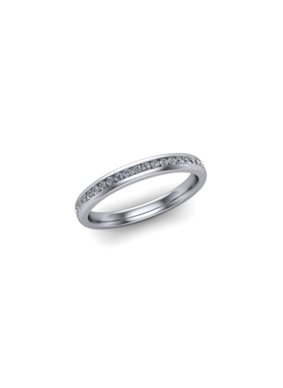 Aalia - Ladies 18ct White Gold 0.20ct Diamond Wedding Ring From £895