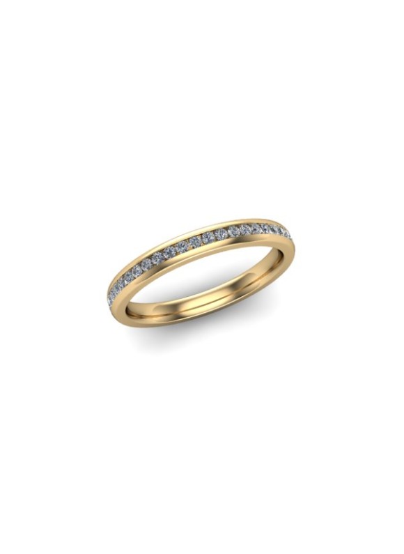 Aalia - Ladies 18ct Yellow Gold 0.20ct Diamond Wedding Ring From £895
