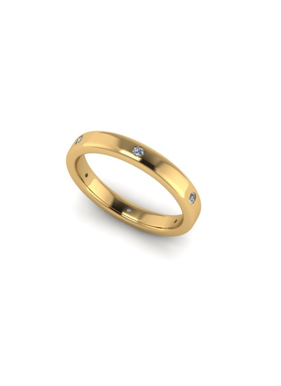 Alice - Ladies 18ct Yellow Gold 0.10ct Diamond Wedding Ring From £725