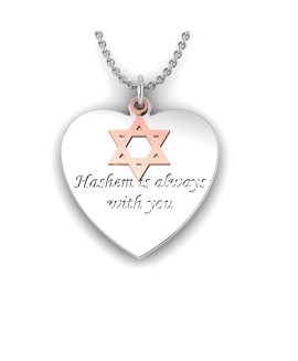 Love is a Moment - "Faith" engraved message silver pendant and chain with star gold charm 