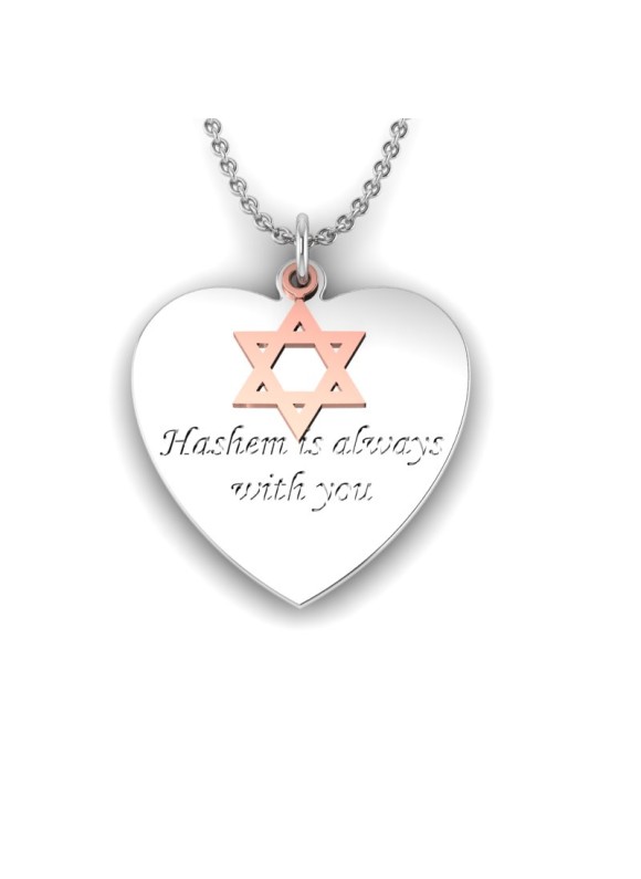 Love is a Moment - "Faith" engraved message silver pendant and chain with star gold charm