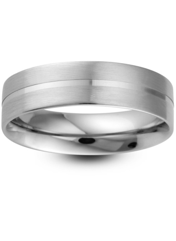 Mens Matt Finish 9ct White Gold Wedding Ring - 6mm Flat Court - Price From £405 Mens Matt Finish 9ct White Gold Wedding Ring - 6mm Flat Court - Price From £405