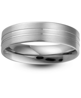 Mens Matt Finish Platinum Wedding Ring -  6mm Flat Court - Price From £1090 