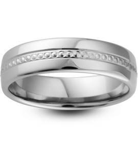 Mens Matt Finish 18ct White Gold Wedding Ring -  6mm Traditional Court - Price From £995 