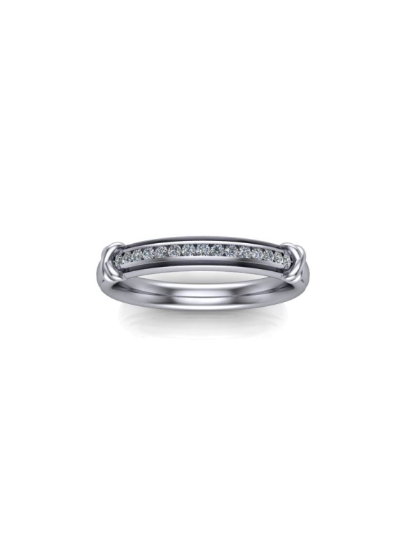 Hallie - Ladies 9ct White Gold 0.10ct Diamond Wedding Ring From £625