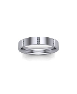 Willow - Ladies 9ct White Gold 0.10ct Diamond Wedding Ring From £765 