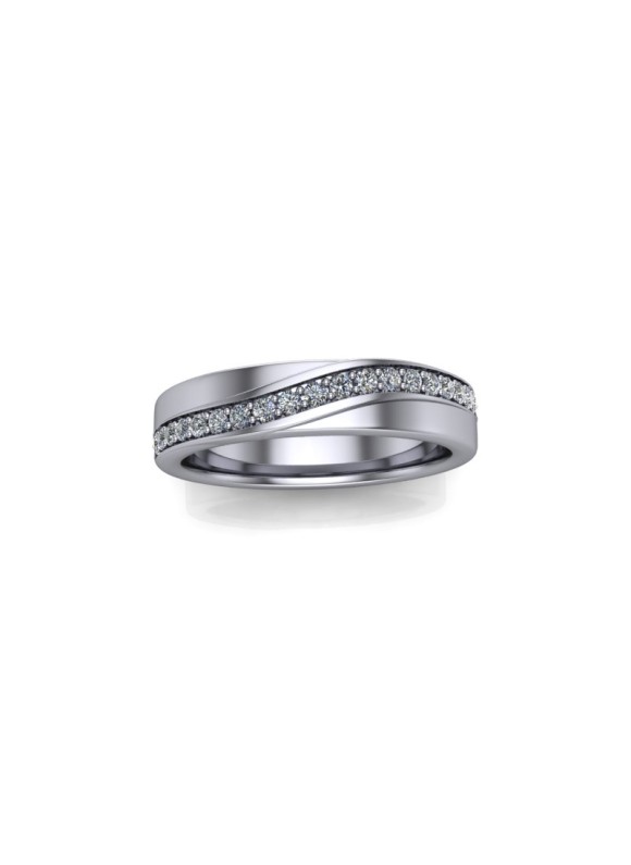 Phoebe - Ladies 9ct White Gold 0.15ct Diamond Wedding Ring From £875