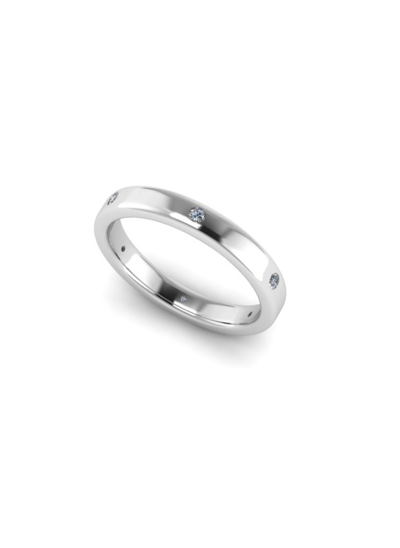Alice - Ladies 9ct White Gold 0.10ct Diamond Wedding Ring From £395