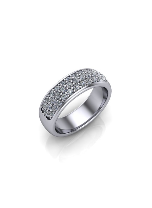 Esme - Ladies 9ct White Gold 0.50ct Diamond Pave Wedding Ring From £1445