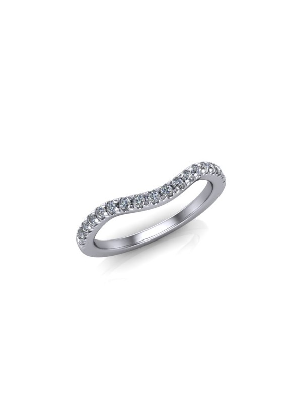Thea - Ladies 9ct White Gold 0.25ct Diamond Wedding Ring From £775