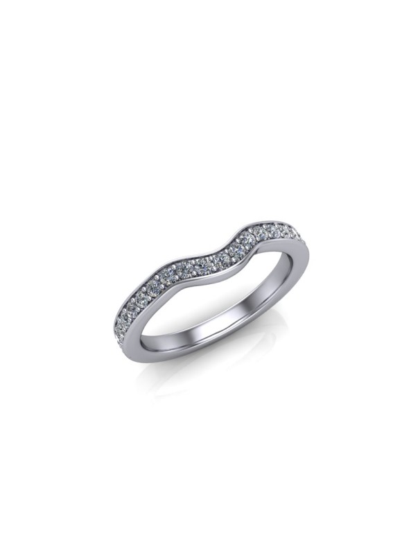 Ada - Ladies 9ct White Gold 0.25ct Diamond Wedding Ring From £775