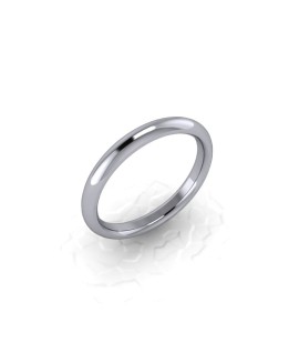 Ladies Plain 9ct White Gold Wedding Ring - 2.5mm Traditional Court - Price From £165 