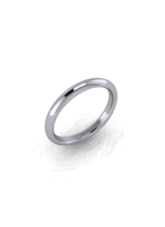 Ladies Plain 9ct White Gold Wedding Ring - 2.5mm Traditional Court - Price From £165 Ladies Plain 9ct White Gold Wedding Ring - 2.5mm Traditional Court - Price From £165