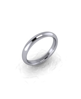 Ladies Plain 9ct White Gold Wedding Ring - 3mm Traditional Court - Price From £185 