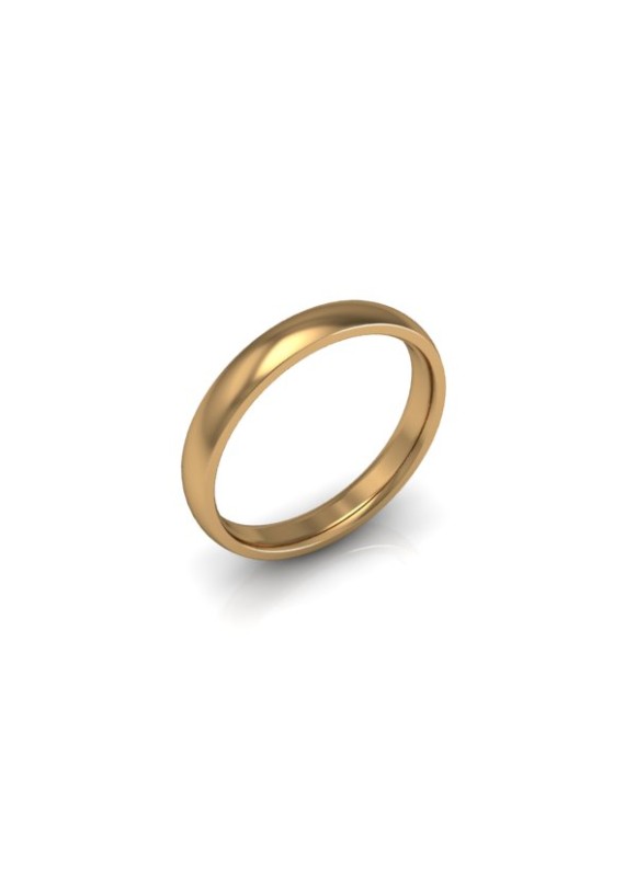 Ladies Plain 18ct Yellow Gold Wedding Ring - 3mm Traditional Court - Price From £565