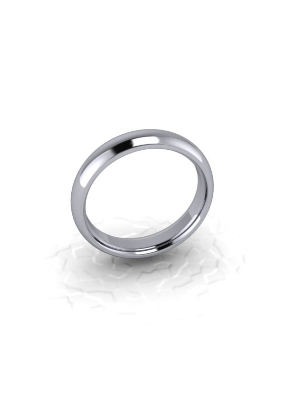 Ladies Plain Platinum Wedding ring - 4mm Traditional Court - Price From £665