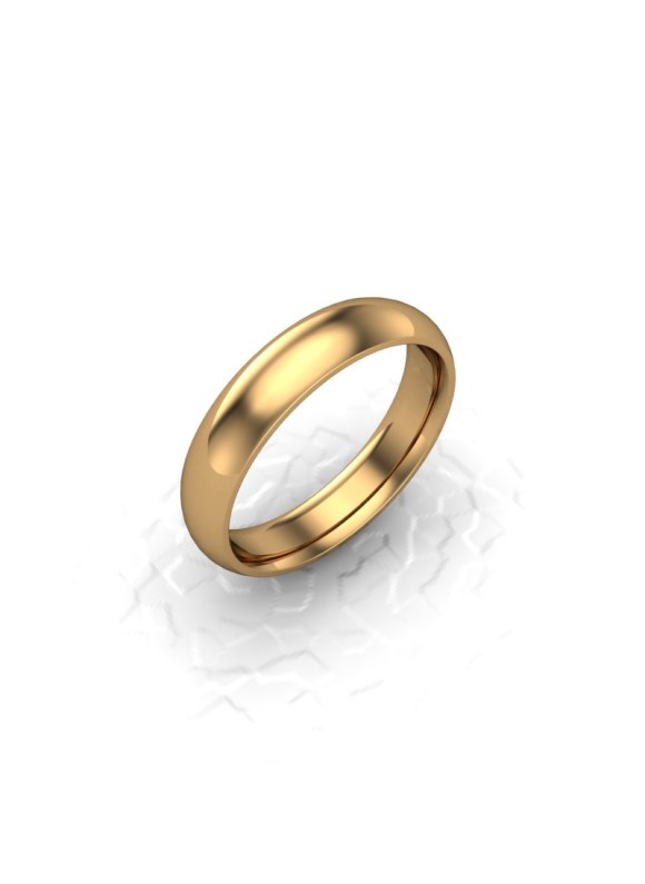 Ladies Plain 9ct Yellow Gold Wedding Ring - 4mm Traditional Court - Price From £235