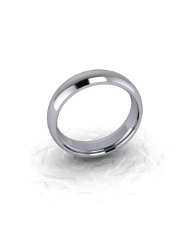 Mens Plain 9ct White Gold Wedding Ring - 5mm Traditional Court - Price From £325 