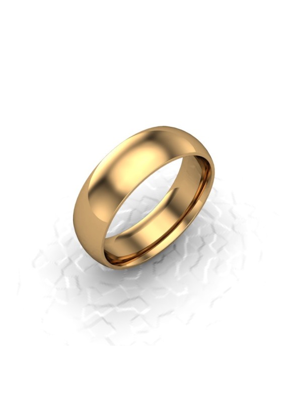 Mens Plain 18ct Yellow Gold Wedding Ring - 6mm Traditional Court - Price From £995