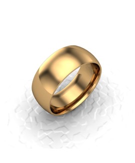 Mens Plain 9ct Yellow Gold Wedding ring - 8mm Traditional Court - Price From £540 