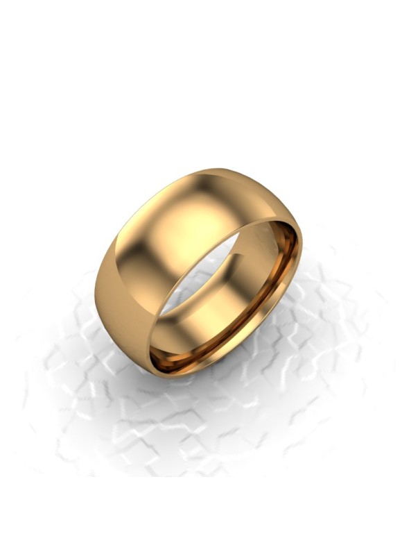 Mens Plain 9ct Yellow Gold Wedding ring - 8mm Traditional Court - Price From £540