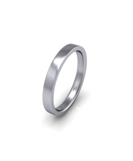 Ladies Plain 18ct White Gold Wedding Ring - 2.5mm Flat Court - Price From £320 