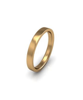 Ladies Plain 9ct Yellow Gold Wedding Ring - 2.5mm Flat Court - Price From £175 