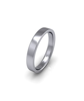 Ladies Plain Platinum Wedding Ring - 3mm Flat Court - Price From £440 