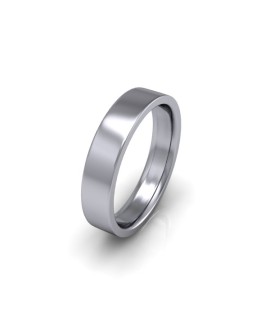 Ladies Plain 18ct White Gold Wedding Ring - 4mm Flat Court - Price From £590 