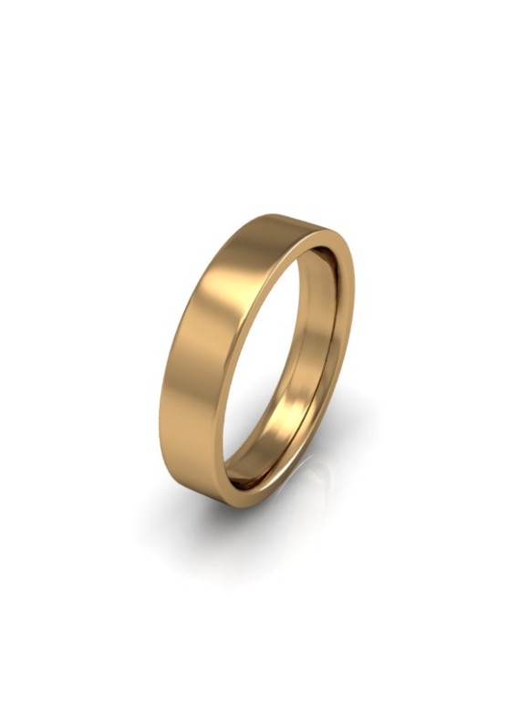 Ladies Plain 9ct Yellow Gold Wedding Ring - 4mm Flat Court - Price From £240