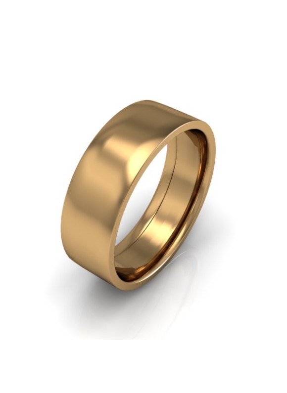 Mens Plain 9ct Yellow Gold Wedding Ring - 8mm Flat Court - Price From £535