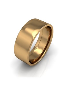 Mens Plain 18ct Yellow Gold Wedding Ring - 8mm Flat Court - Price From £1175 